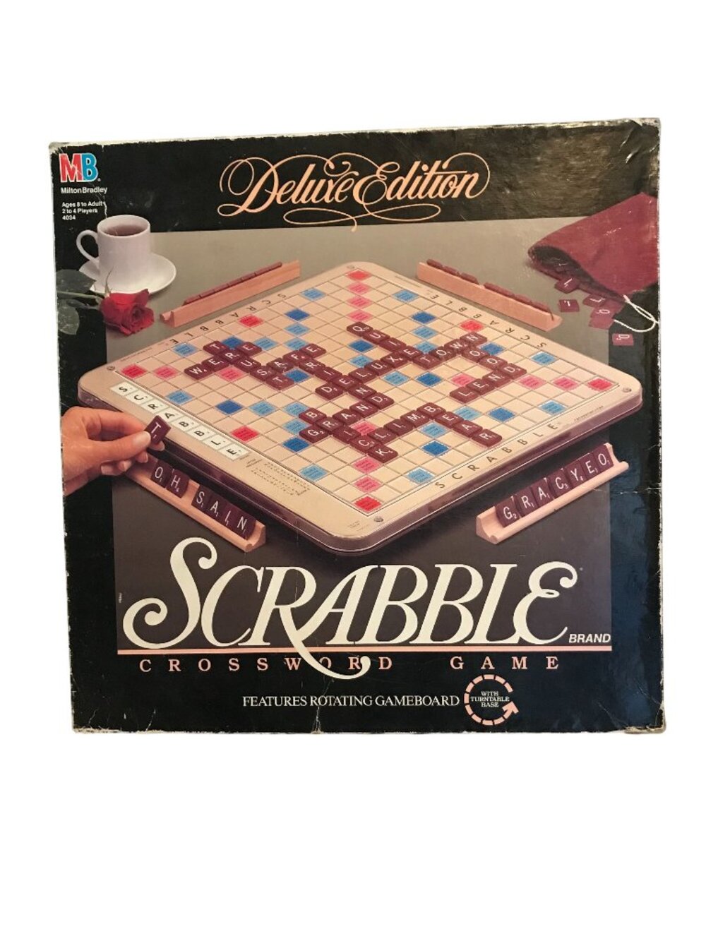 SCRABBLE Deluxe Edition Turn Table Board Game